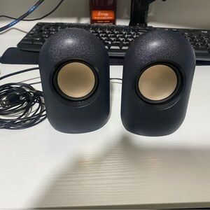 Black and Gold Onn. USB Computer Speakers